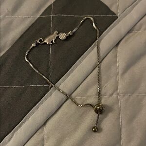 Delicate Silver-bracelet. Kitty playing with ball. New without tags !!!